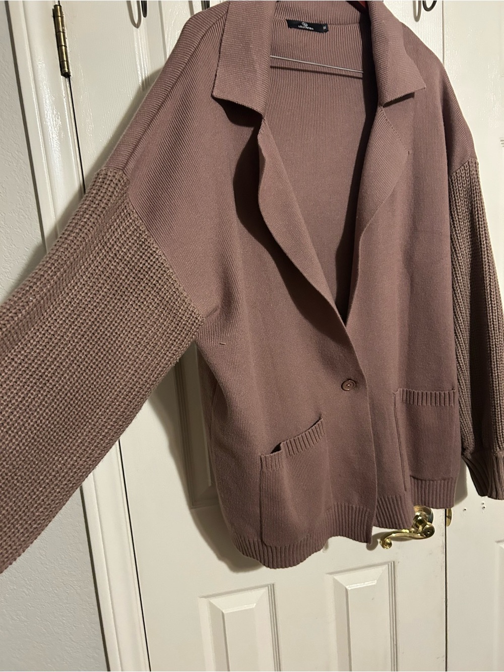 Relaxed Open-Front Women’s Jacket in Dusty Mauve